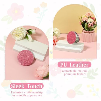Dimeho Cosmetic Compact Mirror Folding Glitter Round Mini Makeup Mirror Portable Bling Magnifying Vanity Mirror Cute Travel Double-Sided Mirror for Women Purse Handbag Wallet Home Office