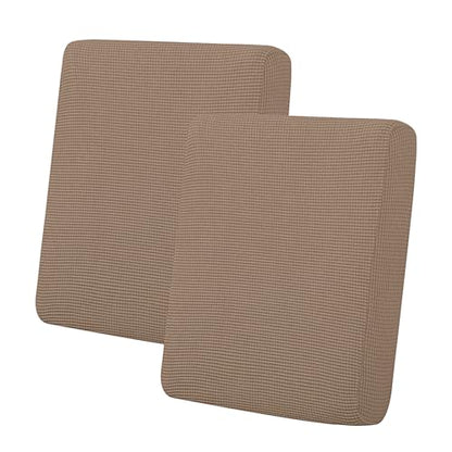 Easy-Going Stretch Individual Loveseat Couch Cushion Cover Sofa Cushion Furniture Protector Sofa slipcover Soft Flexibility with Elastic Bottom (2-piece Loveseat Cushion Cover, Camel) - color: Camel, size: 2-piece