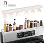 BFONS 30 Inch Silicone Magnetic Stove Top Shelf, Kitchen Over Stove Spice Rack Shelf Apartment Home Must Haves Kitchen Gadgets for Above Stovetop Seasoning Organization Storage (White) - color: White