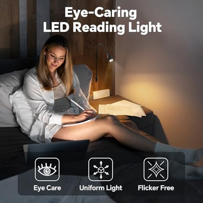 Wall Mounted Reading Light, Minimalist Headboard Mount Book Light, Dimmable LED with Lamp Head Switch Reading Lamp, USB-C Powered, CRI 95+ (4000K + Amber Nightlight) (Black) - color: Black