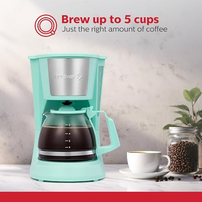 Holstein Housewares HH-0914701I 5-Cup Coffee Maker, Mint, 9.8x10x5.7 - color: Mint, size: 5 Cup