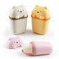 3Pcs Cute Travel Soap Case, Portable Leakproof Soap Container Box Dish with Lid, Draining Soap Holder with Covers for Bathroom Gym Traveling Camping Outdoor (Bear Shape)