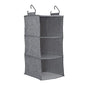Household Essentials 3 Shelf Hanging Closet Organizer, Hanging Shelf with Hooks, Poly Linen and PEVA Shelving - color: Graphite