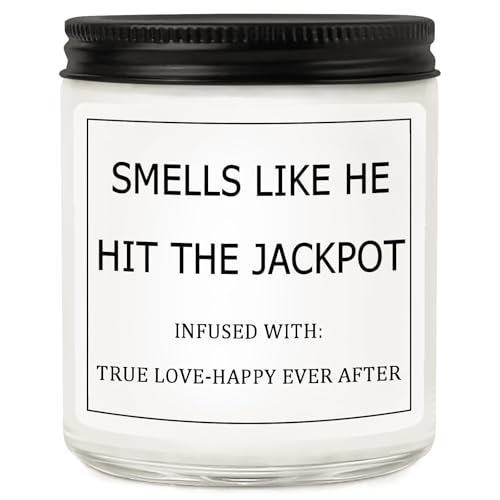 Bridal Shower Gifts for Bride, Bride to Be Engagement Gift for Couples Women, Funny Wedding Lavender Candles - style: JACKPOT