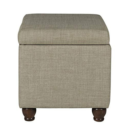 HomePop 22" Medium Rectangular Storage Ottoman - Tan Linen - color: Tan Linen