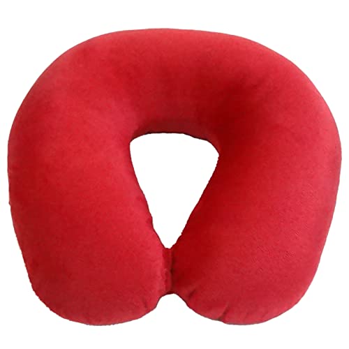 Wolf Essentials Adult Cozy Soft Microfiber Neck Pillow for Travel – Compact, Machine Washable - Perfect for Airplane, Car, or Home Use - Filled and Finished in The USA – Red - color: Red, size: Adult (Pack of 1)