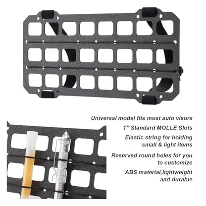 Vehicle Rigid MOLLE Panel, Tactical Gear Car Sun Visor Organizer, EDC Pouch Tool Holster, Storage Holder Visor for Truck Equipment Mount Plate Modular Storage Shelf (Visor Panel) - style: Visor Panel