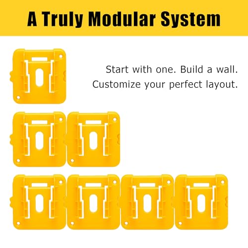 24 Packs Battery Holder & Power Tool Holder Wall Mount Compatible with DeWalt 20V/60V & Milwaukee M18 18V Tools, Batteries Organizer Hanger Heavy-Duty ABS Rack for Garage Workshop Shelf Work Van