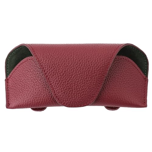 Magnetic Sunglass Holder for Car Visor Clip, Leather Car Glasses Holder, Visor Accessories Eyeglasses Holder Glasses Storage Case (02-Red) - color: 02-red