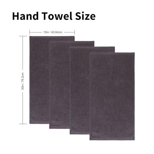 Everplush 4-Piece Premium Hand Towel Sets: Super-Soft, Highly Absorbent & Quick Drying Bathroom Towels – Versatile for Hotel, Bathroom, Shower, Spa, 16x30 Inches(Charcoal, 16" x 30") - color: Charcoal
