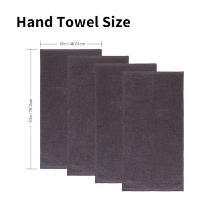 Everplush 4-Piece Premium Hand Towel Sets: Super-Soft, Highly Absorbent & Quick Drying Bathroom Towels – Versatile for Hotel, Bathroom, Shower, Spa, 16x30 Inches(Charcoal, 16" x 30") - color: Charcoal
