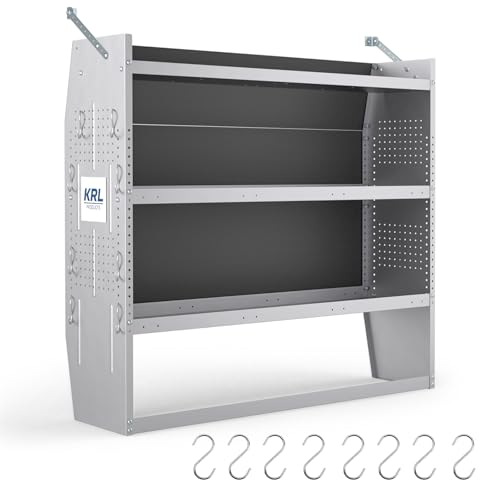SV-5246 Steel Low/Mid/High Roof Van Shelving Storage System Fits Transit, GM, NV, Promaster, Sprinter and Metris, Contoured Shelving Unit, 52" W x 46" H x 13" D