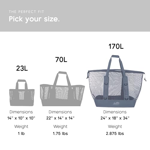 MISSION Boat Gear CASSI Heavy-Duty Outdoor Tote and Waterproof Marine-Grade Mesh Boat Bags - color: Steel Blue, size: 170 Liter