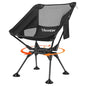 Trakiom 360° Swivel Folding Camping Chairs, Compact and Portable Chair for Outdoor Camp, Foldable Chairs with Anti-Sinking Large Feet for Travel, Beach, Picnic, Sports, Fishing Support 300 LBS(Black)