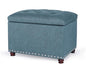 Joveco 24" Ottoman with Storage for Living Room Rectangular Fabric Tufted Bench Footrest Toy Chests for Bedroom (Cyan) - color: Cyan