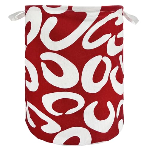 Merdes 19.7’’ Waterproof Foldable Laundry Hamper, Dirty Clothes Laundry Basket, Linen Bin Storage Organizer for Toy Collection (Red C) - color: Red C