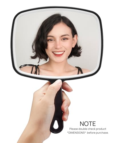OMIRO Hand Mirror, Large Black Handheld Mirror with Handle, 7.4" W x 10.3" L - size: 10.3"L x 7.4"W - Pack of 1