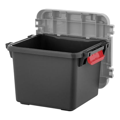 IRIS USA 4 Pack TrailBox, 8 Gallon Lockable Storage Trunk Box, Truck Bed Bin Heavy-Duty Containers Camping Gear, Adventure Chest - Dark Gray/Gray - color: Dark Gray, size: 8 Gal - 4 Pack