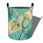 Tropical Tennis Rackets and Balls Laundry Basket with Handles, 19.7"x15.7" Clothes Foldable Laundry Hamper Organizer for Dorm Nursery Bedroom Bathroom Decor, Toy Storage Bin for Kids - style: Tennis Racket67