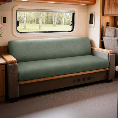 Waterproof RV Dinette Cushion Covers - Stretch Seat Slipcover, Washable RV Couch Cover Designed for Camper Car Bench (Sofa 1 Backrest Cover & 1 Bench Cover, Green) - color: Green, size: Sofa 1 Backrest Cover & 1 Bench Cover