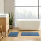 Eddie Bauer - Bathroom Rug, 100% Soft Plush Tufted Cotton Bath Rug, Highly Absorbent, Quick-Dry, and Skid-Resistant Backing (Logan Indigo Blue, 2 Piece) - color: Indigo Blue, style: 2 Piece