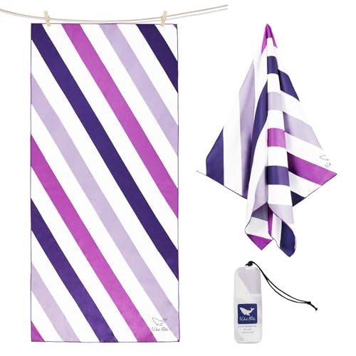 Whale Flotilla Large Quick Dry Beach Towel (30"x60"), Microfiber Sand-Free Beach Towels, Super Absorbent Compact Pool Travel Accessories, Purple - color: Cabana Purple, size: 60.00" x 30.00"