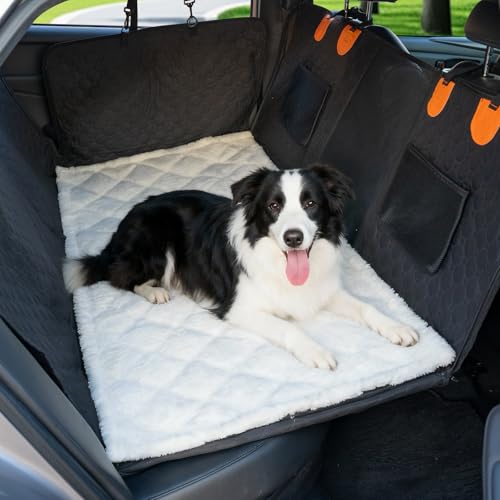 Backseat Pet Bed Mat, Truck Plaid Dog Bed for Car Back Seat, Deluxe Dog Seat Covers, Non-Slip Travel Pet Mat, Fit for Backseat Extenders and Trucks SUV