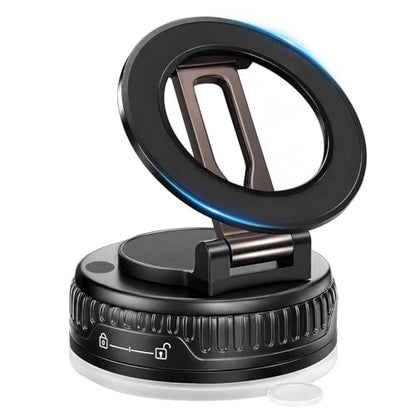2026 Upgraded Magnetic Car Phone Mount for MagSafe: 360° Rotatable Adjustable Holder with 98LBS Strong Suction Cup & 2400gf Magnet, Compatible with iPhone 17/16/15 Series & Android Devices - color: B. J37-White Base