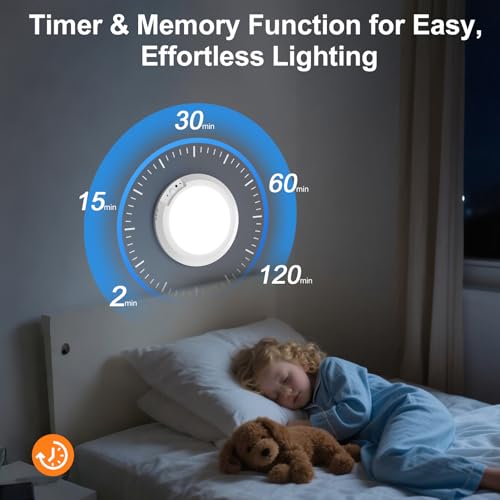 Yunaking Rechargeable Ceiling Light with Motion Sensor: Battery Operated LED Closet Light with Remote & Timing - Wireless Dimmable Magnetic Mount Shower Lamp for Bathroom/Stairs/Garage/Hallway - color: White