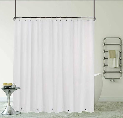 Clawfoot Tub Shower Curtain 108x72 Inch White Liner All Warp Around Extra Wide 24 Metal Hooks with Magnets Heavy Duty Vinyl Bath for Bathroom PEVA Waterproof Pure - color: Pure White, size: 108"W x 72"L (Pack of 1)