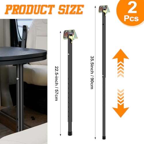 CroBlissful 2 Pcs Folding RV Table Legs 22.5-35.5 Inch RV Table Base Mount Adjustable Heavy Duty Desk Leg Lifting Telescopic Folding Support(Black) - color: Black