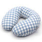 Buckwheat Pillow for Side Sleepers Cervical Neck Cooling Pillows U Shaped Pillow Ergonomic Travel Head Pillow for Sleeping Buckwheat Hulls Filling Removable Cotton Cover (12x12 inch, Blue) - color: Lattice-blue