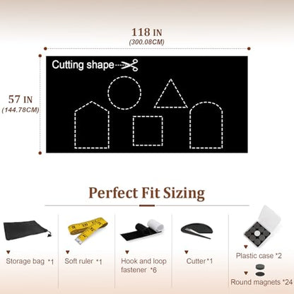 FINDMAG Black Out Curtain, Magnetic Blackout Window Cover for Home, 57" x 118" Portable Magnetic Window Blinds for Bedroom, No Drill Cuttable Blackout Blinds for RV, Nursery, Media Room - size: 57"W x 118"H