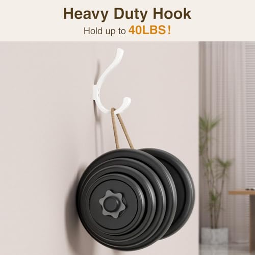 Wall Hooks for Hanging Coat/Backpack - 5.4'' Large 40LBS Heavy Duty Hanger Wall Mount Screw in, for Towel, Closet, Robe, Bag, Outdoor, White 6 Pack - size: 6 Pack