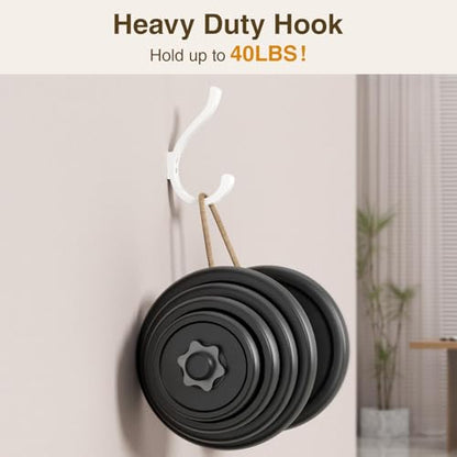 Wall Hooks for Hanging Coat/Backpack - 5.4'' Large 40LBS Heavy Duty Hanger Wall Mount Screw in, for Towel, Closet, Robe, Bag, Outdoor, White 6 Pack - size: 6 Pack