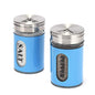 Salt and Pepper Shakers Stainless Steel and Glass Set with Adjustable Pour Holes - color: Stainless Steel
