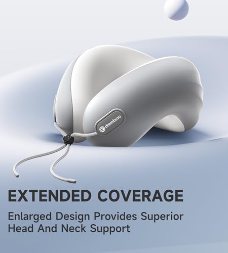 Neck Pillow Airplane, Premium Memory Foam Cooling Travel Pillows for Sleeping, Adjustable Flight Sleep Pillow with Comfortable Breathable Cover, Portable Plane Accessories