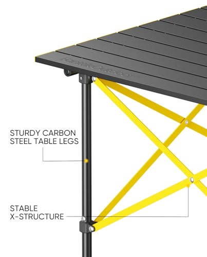 FanttikOutdoor Zeta V11 Pro Camping Table, Portable Folding Roll Up Table with Lightweight Aluminum Top & Carry Bag for Camping, BBQ, Tailgating Party, Picnic, Backyard, Large - size: 27.8" x 27.6" x 26.9"