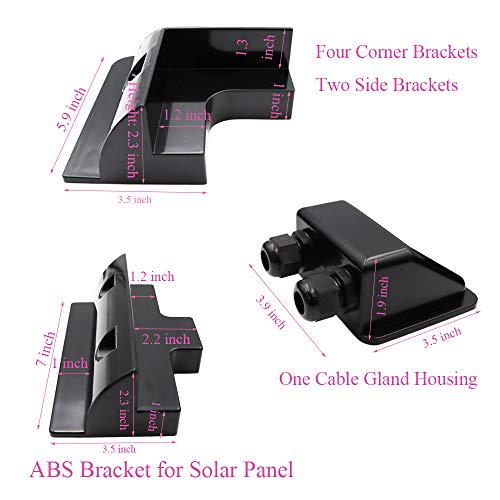 Solar Panel Mounting Brackets ABS Corner Bracket Kit 7PCS, Drill-Free Widely Used on Roofs of RV, Caravans, Vehicles, Camper Vans, Sheds, Garages, Deck of Boats, Black - color: Black