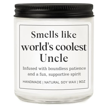 Uncle Gifts for Men, Happy Birthday Fathers Day Gift for Uncle from Niece Nephew, Funny Sentimental Present Ideas for Him - Lavender Scented Candle - style: Uncle