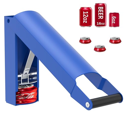 Can Crusher Wall-Mounted, Can Compactor Heavy Duty for 8/12/160Z, Can Crusher for Recycling Aluminum Soda, Beer Cans and Bottles SD-YGQ-blue - color: blue