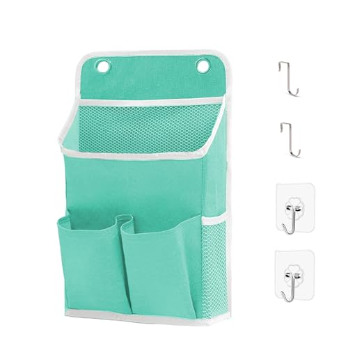 Hanging Basket for Organizing, Wall Organizer with Pockets and Over The Door Organizer，Can for Home, Closet, Office and Camper (1 Green) - color: Green, size: 1 pack
