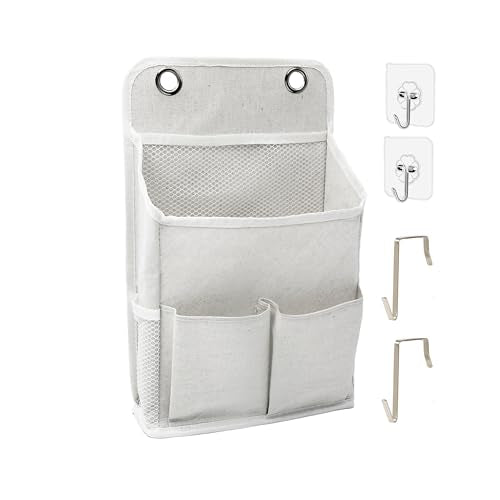 Hanging Storage Organizer, Over The Door Hanging Bags/Wall Baskets Storage with Pockets for Home, RV, Office and More(1, White) - color: White 1pcs