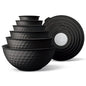 COOK WITH COLOR Mixing Bowls with Lids - 12 Piece Plastic Nesting Bowls Set includes 6 Prep Bowls and 6 Lids, Microwave Safe Mixing Bowl Set, Black Embossed - color: Black Embossed