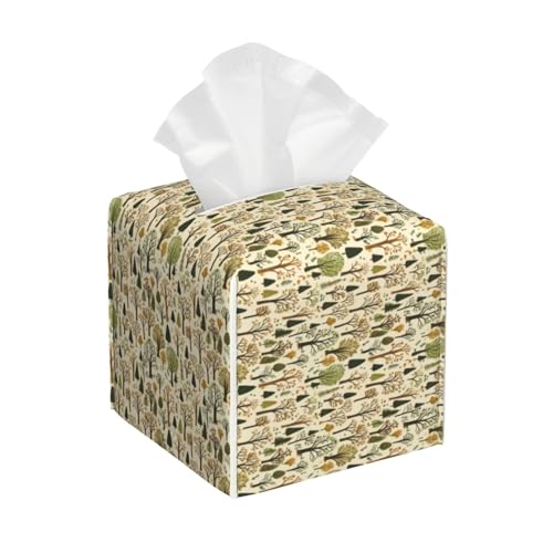 Forest Trees Tissue Box Cover Square Tissues Boxes Decorative Facial Paper Organizer for Friends, Home Nightstands Bathroom Table Decor - color: Color_12