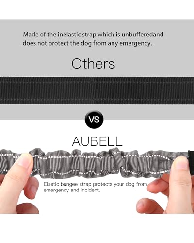 AUBELL Dog Seat Belt for Car,Updated 3-in-1 Adjustable Reflective Bungee Heavy Duty Dog Car Harness Tether with Clip Hook Latch & Buckle,Swivel Zinc Alloy Carabiner,Grey - color: Grey