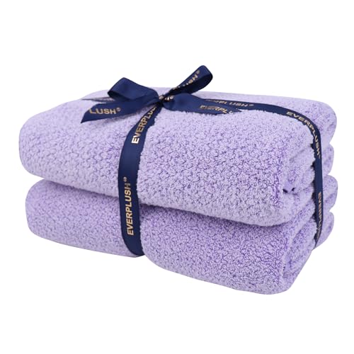 Everplush Oversized Bath Sheet Towel – 2 Pieces, Super Soft & Highly Absorbent, Quick-Drying, Generously Sized & Thick. Perfect for Bathroom, Pool, Swimming Use. (Lavender, 35" x 66" 2PK) - color: Lavender, size: (Pack of 2) Bath Sheets (35 x 66 in)