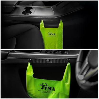 JVMA Save Space Car Garbage Can 50 Auto Trash Bags and Hook | No Residue for Truck SUV Camping Car 50 Green Hanging Garbage Bags 1 Gallon Super Strength (US Patent) - size: Hook+Bag
