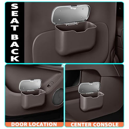 HOLDCY Car Trash Can, Waterproof Multi‑Functional Auto Trash Bin for Door/Console/Seat Back, Universal Vehicle Garbage Can for Car/Truck/SUV Drivers (Brown) - color: Brown