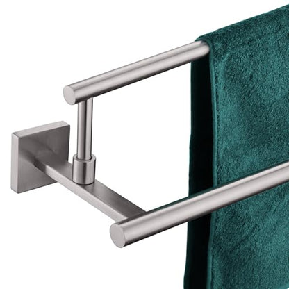 KOKOSIRI Bath Towel Holders Brushed Nickel Bathroom Rack 32-Inch Double Towel Bars Overlength Kitchen Rails Stainless Steel B5009BR-L32 - color: Brushed Nickel, size: 32-Inch